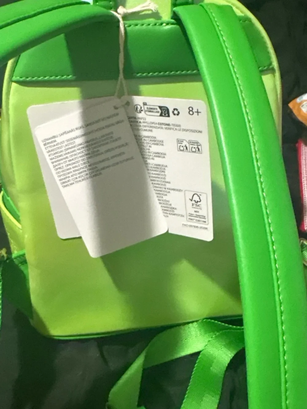 Loungefly Lime Green Disney Floral Appliqué Mini Backpack